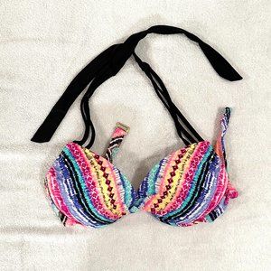 California Waves Multicolor Push-up Bikini Top, Size L